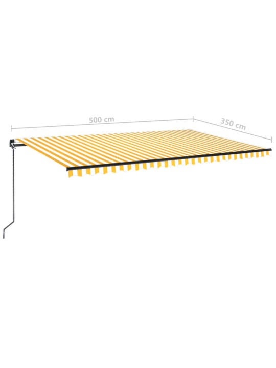 Manuaalisesti sisäänkelattava markiisi LED 500x350cm keltavalk.