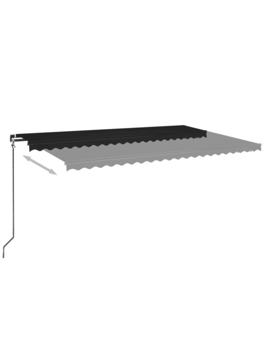 Sisäänkelattava markiisi LED-valo 500x350 cm antrasiitti