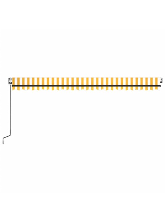 Automaattisesti sisäänkelattava markiisi 500x350 cm keltavalk.