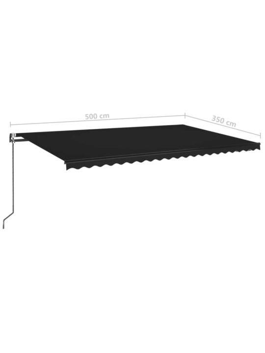 Automaattisesti sisäänkelattava markiisi 500x350 cm antrasiitti