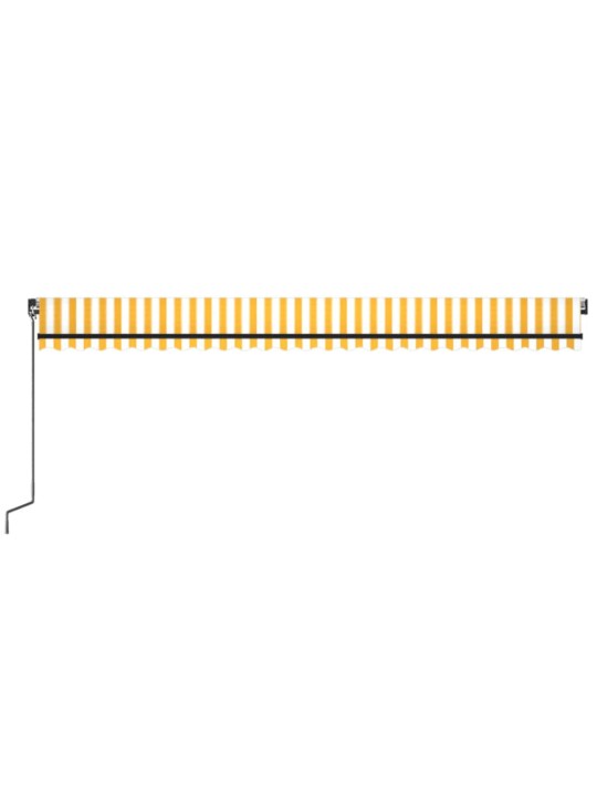 Manuaalisesti sisäänkelattava markiisi 600x350cm keltavalkoinen
