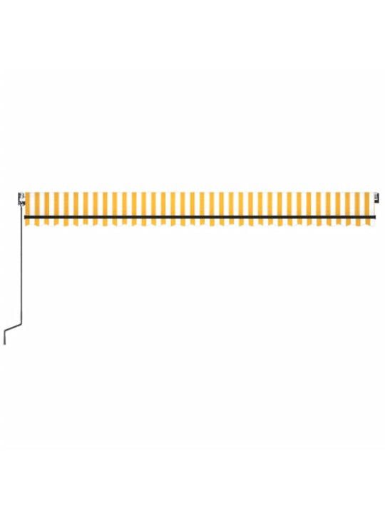 Automaattisesti sisäänkelattava markiisi 600x350 cm keltavalk.