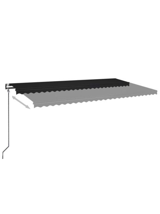 Sisäänkelattava markiisi LED/tuulisensori 600x350cm antrasiitti
