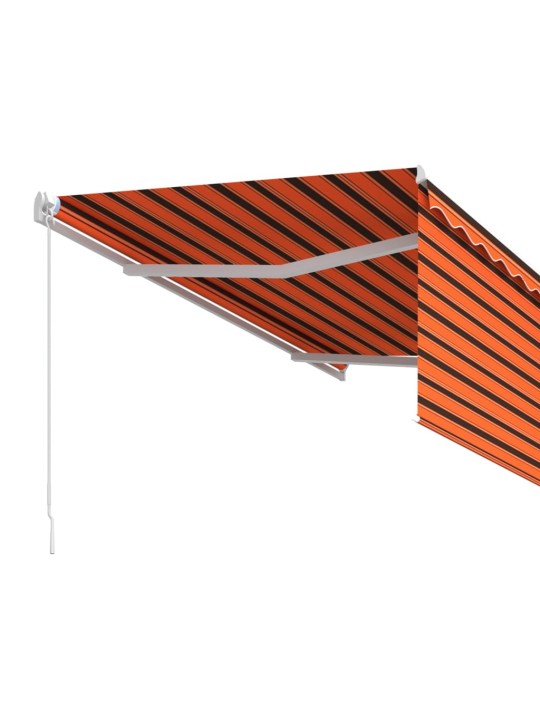 Manuaalisesti kelattava markiisi verhoilla 3x2,5m oranssiruskea
