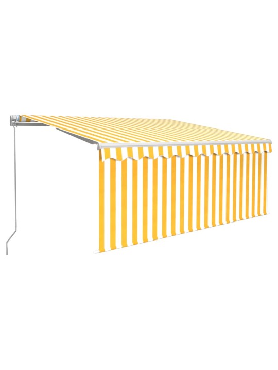 Manuaalisesti kelattava markiisi verho/LED 3x2,5 m keltavalk.