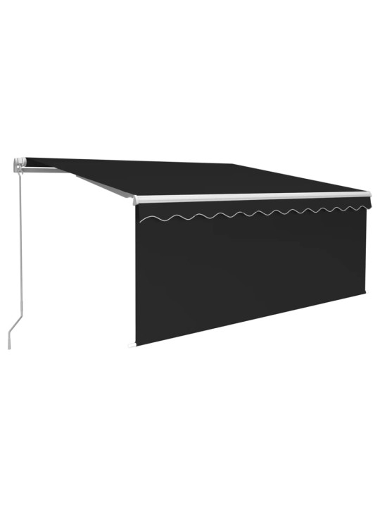 Manuaalisesti kelattava markiisi verho/LED 3x2,5 m antrasiitti