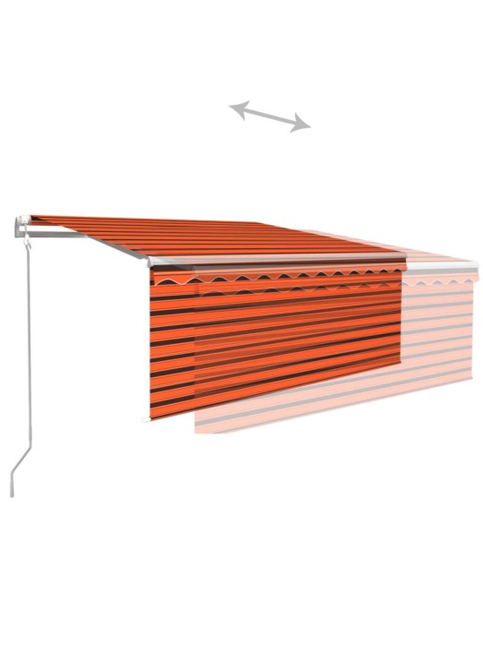 Automaattisesti kelattava markiisi verhoilla 3x2,5m oranssirusk