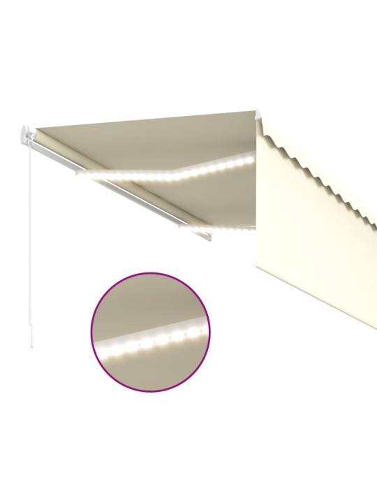 Käsin sisäänkelattava markiisi verhot/LED 3,5x2,5 m kerma