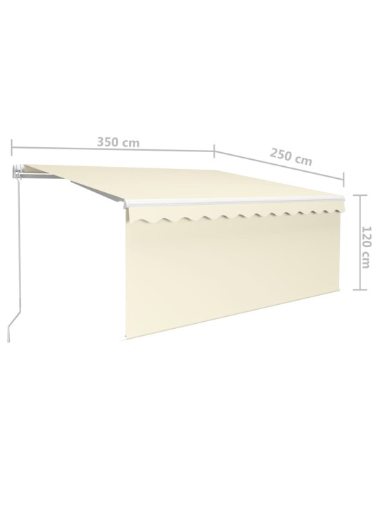 Käsin sisäänkelattava markiisi verhot/LED 3,5x2,5 m kerma