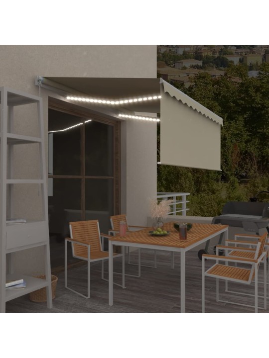 Käsin sisäänkelattava markiisi verhot/LED 3,5x2,5 m kerma