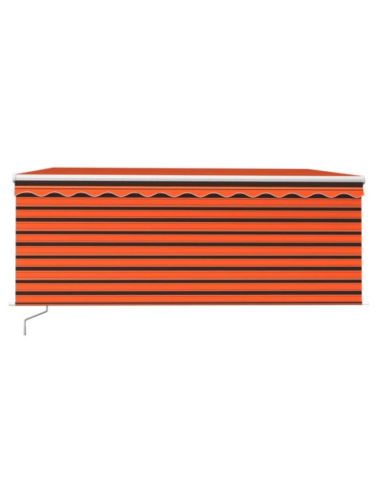 Käsin sisäänkelattava markiisi verho/LED 3,5x2,5m oranssiruskea
