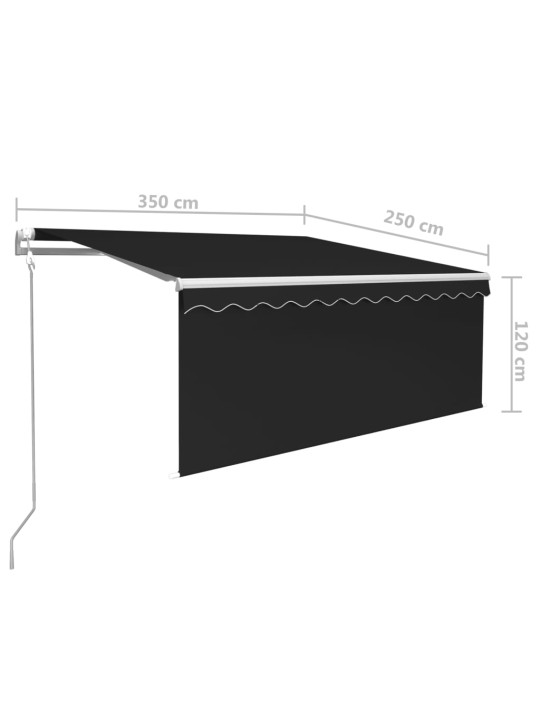Automaattisesti kelattava markiisi verholla 3,5x2,5 m antras.