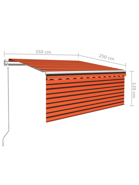 Automaattisesti kelautuva markiisi verhot 3,5x2,5 m oranssirusk