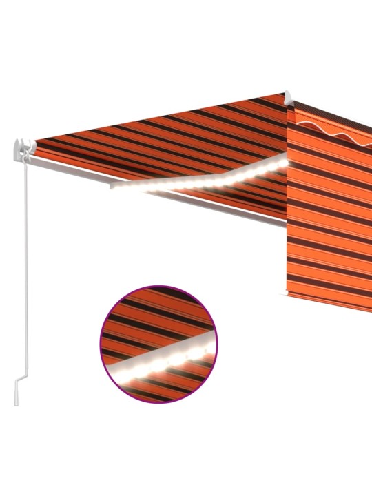 Manuaalisesti kelattava markiisi verhoilla 4x3 m oranssiruskea