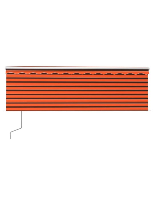 Automaattisesti kelattava markiisi verhoilla 4x3 m oranssirusk.