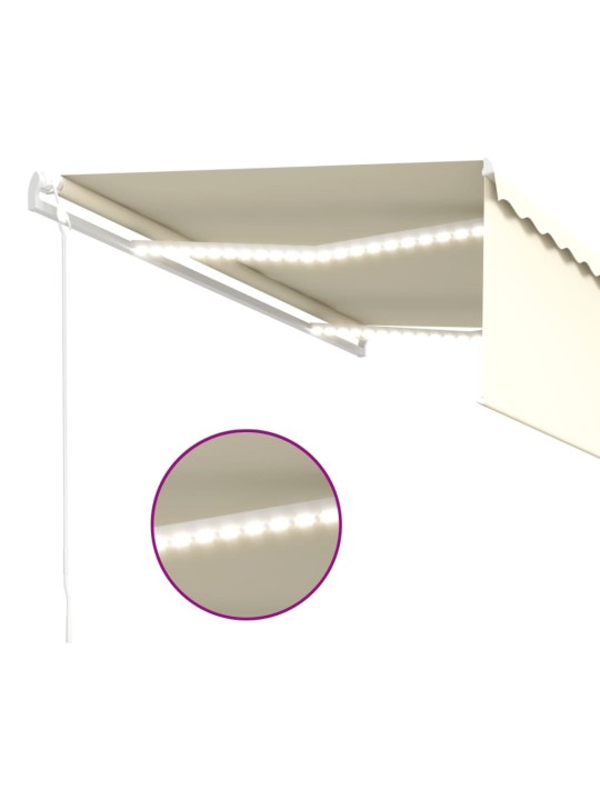 Sisäänkelattava markiisi verho/LED/tuulisensori 4x3 m kerma
