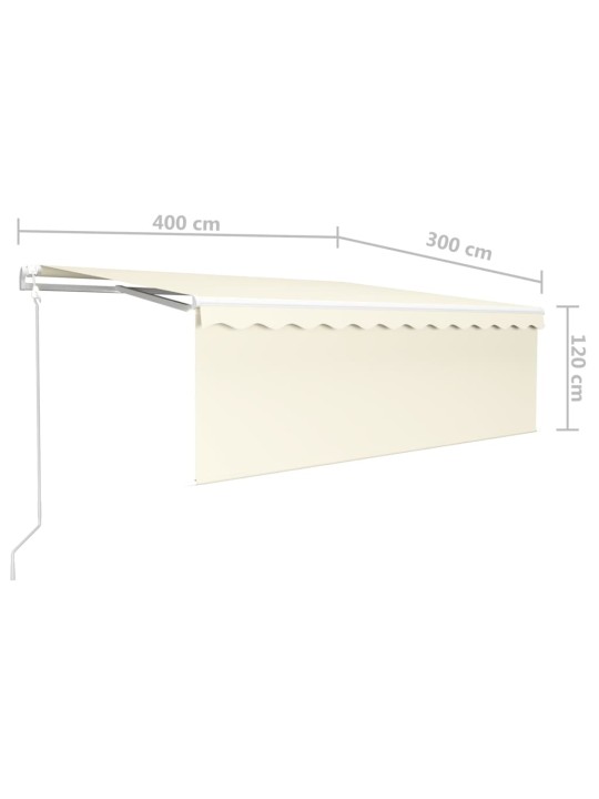 Sisäänkelattava markiisi verho/LED/tuulisensori 4x3 m kerma
