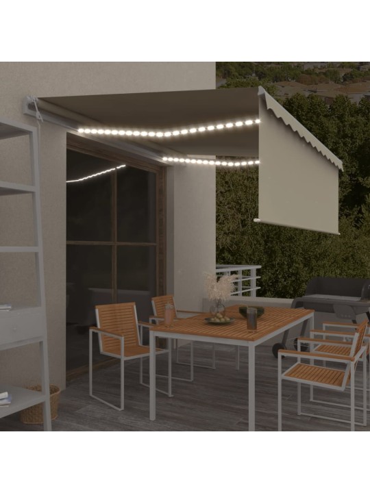 Sisäänkelattava markiisi verho/LED/tuulisensori 4x3 m kerma