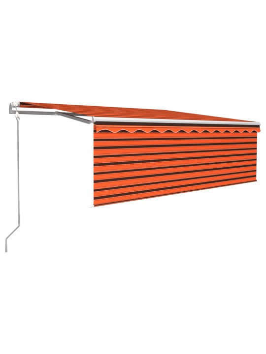 Sisäänkelattava markiisi verho/LED/tuulisens 4x3 m oranssirusk