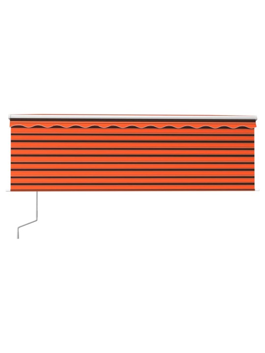 Sisäänkelattava markiisi verho/LED/tuulisens 4x3 m oranssirusk