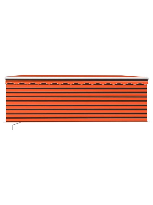 Manuaalisesti kelattava markiisi verhoilla 4,5x3m oranssiruskea