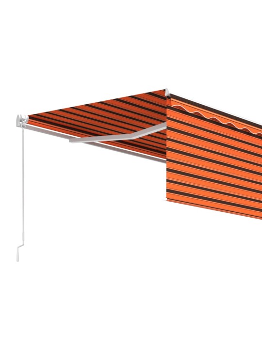 Manuaalisesti kelattava markiisi verhoilla 4,5x3m oranssiruskea