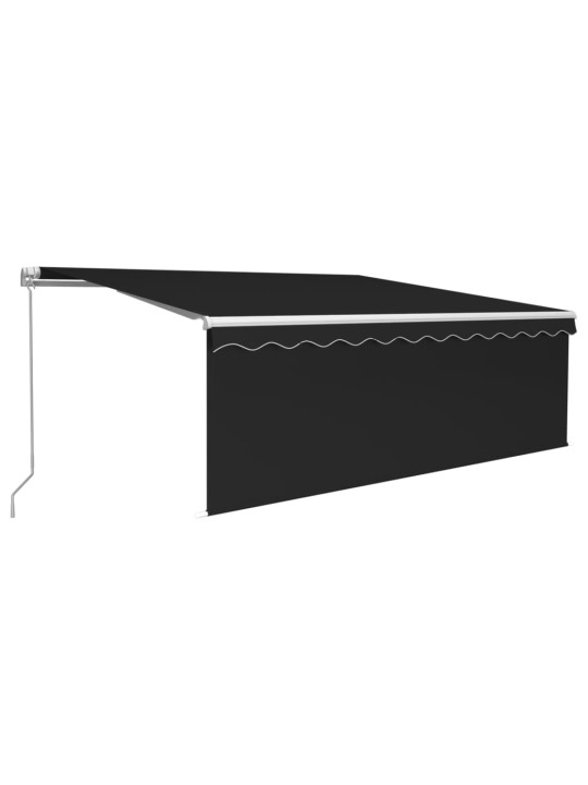 Manuaalisesti kelattava markiisi verho/LED 4,5x3 m antrasiitti