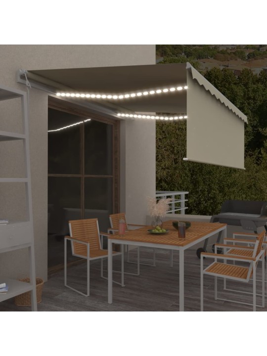 Automaattimarkiisi verho/LED/tuulisens. 4,5x3 m kerma