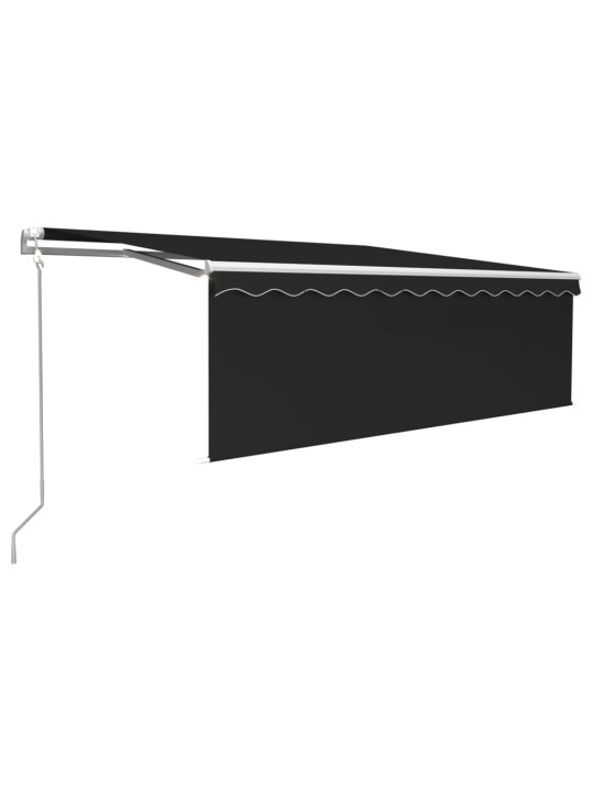Automaattimarkiisi verho/LED/tuulisensori 4,5x3 m antrasiitti