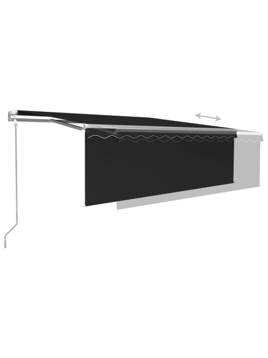 Automaattimarkiisi verho/LED/tuulisensori 4,5x3 m antrasiitti