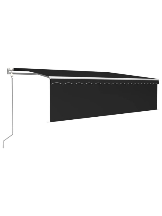 Automaattimarkiisi verho/LED/tuulisensori 5x3 m antrasiitti
