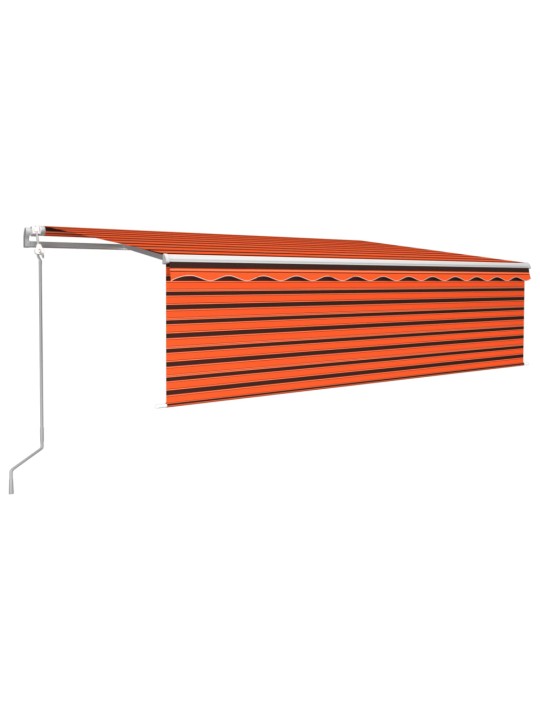 Automaattimarkiisi verho/LED/tuulisens 5x3 m oranssiruskea