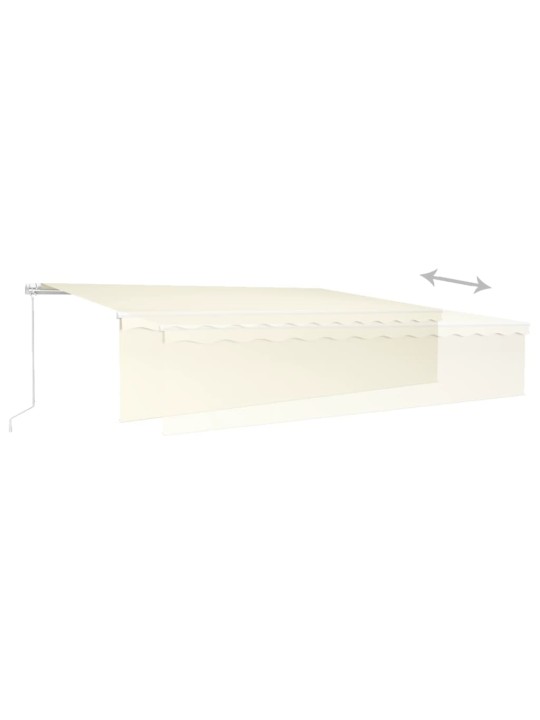 Käsin sisäänkelattava markiisi verhot/LED 6x3 m kerma
