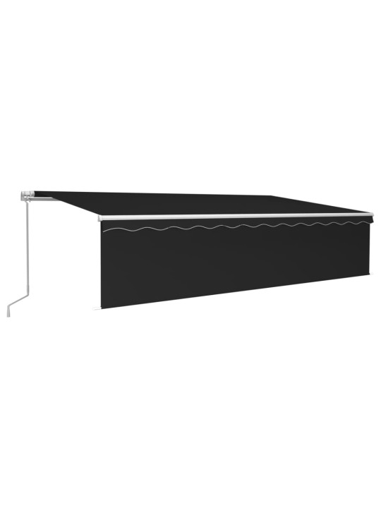 Käsin sisäänkelattava markiisi verhot/LED 6x3 m antrasiitti