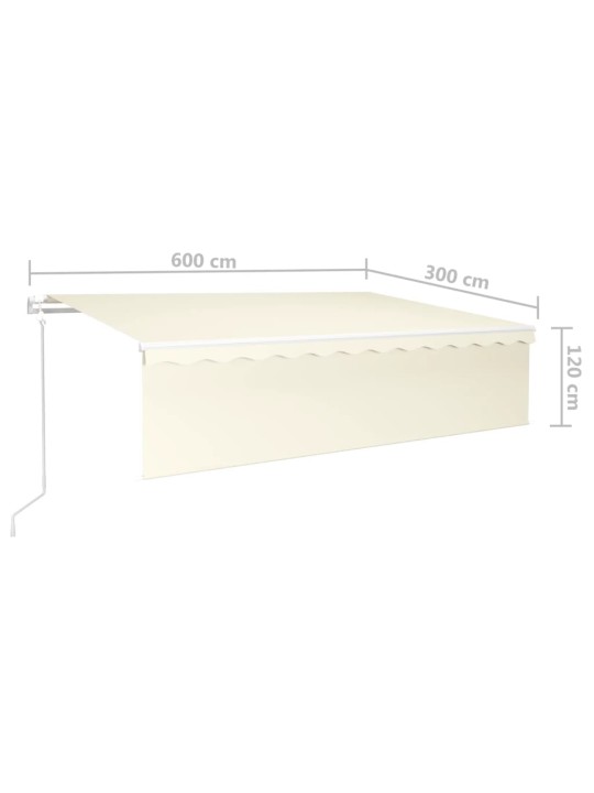 Automaattimarkiisi verho/LED/tuulisensori 6x3 m kerma