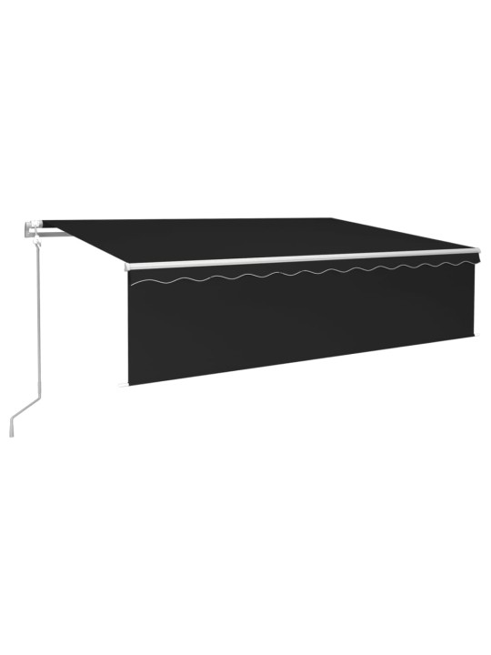 Automaattimarkiisi verho/LED/tuulisensori 6x3 m antrasiitti
