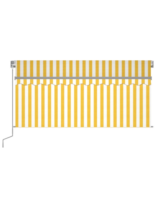 Manuaalisesti kelattava markiisi verho/LED 3x2,5 m keltavalk.