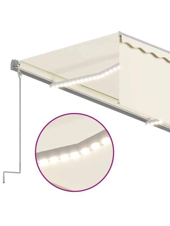 Sisäänkelattava markiisi verho/LED/tuulisensori 3x2,5 m kerma