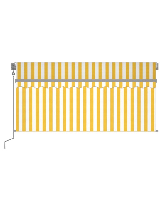 Sisäänkelattava markiisi verho/LED/tuulisens 3x2,5 m keltavalk.