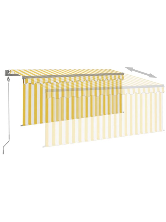 Sisäänkelattava markiisi verho/LED/tuulisens 3x2,5 m keltavalk.