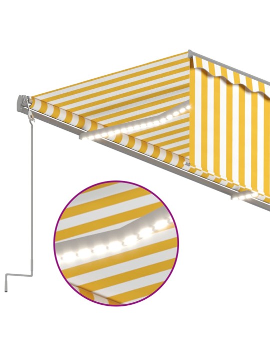 Sisäänkelattava markiisi verho/LED/tuulisens 3x2,5 m keltavalk.