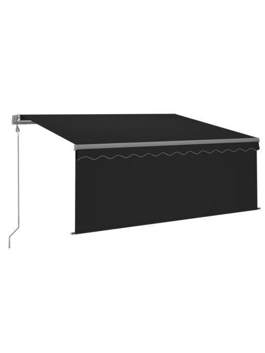 Sisäänkelattava markiisi verho/LED/tuulisens 3x2,5m antrasiitti