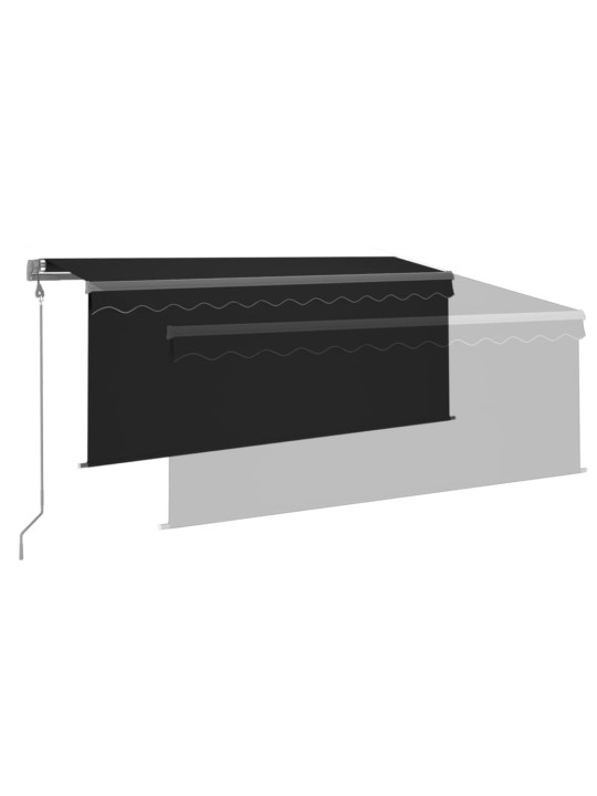 Sisäänkelattava markiisi verho/LED/tuulisens 3x2,5m antrasiitti