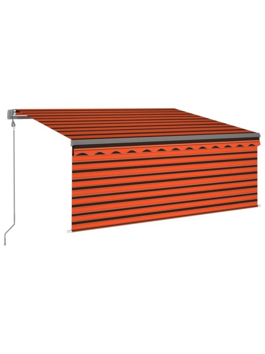 Sisäänkelattava markiisi verho/LED/tuulisens 3x2,5m oranssirusk