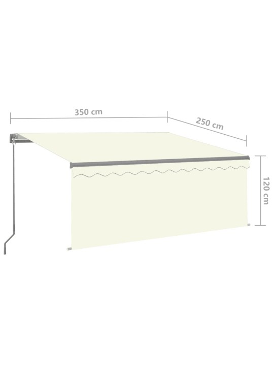 Käsin sisäänkelattava markiisi verhoilla 3,5x2,5 m kerma