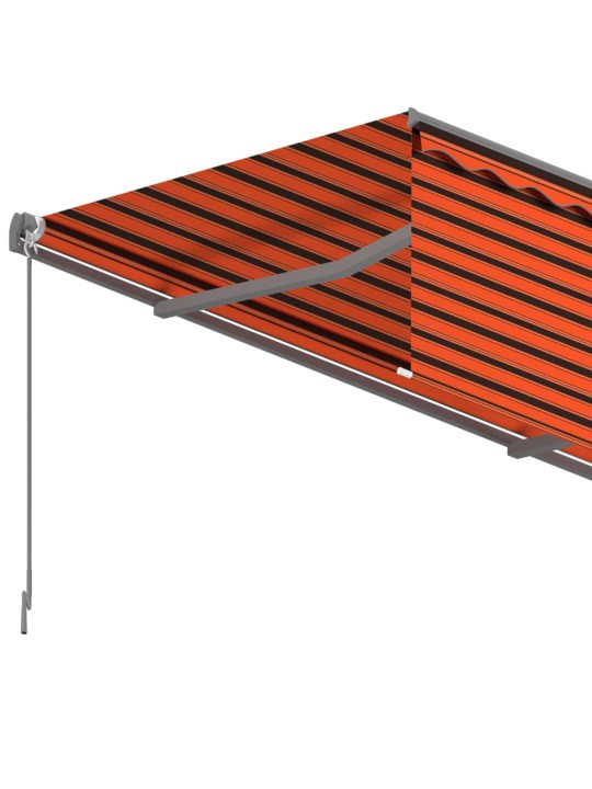 Käsin sisäänkelattava markiisi verhoilla 3,5x2,5m oranssiruskea