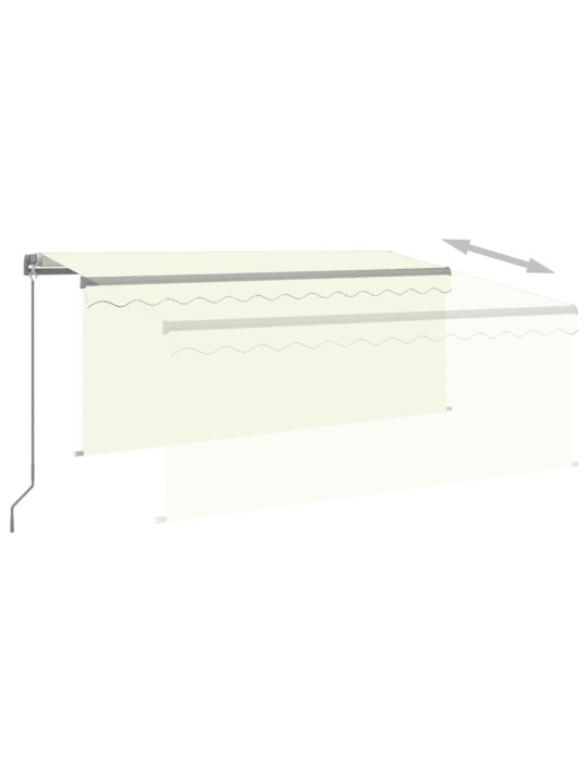 Käsin sisäänkelattava markiisi verhot/LED 3,5x2,5 m kerma