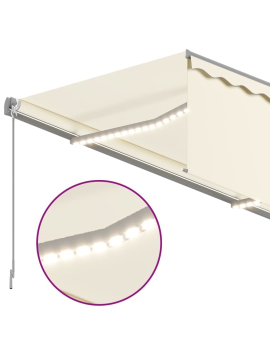 Käsin sisäänkelattava markiisi verhot/LED 3,5x2,5 m kerma