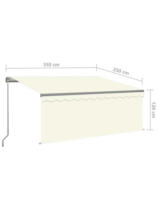 Käsin sisäänkelattava markiisi verhot/LED 3,5x2,5 m kerma