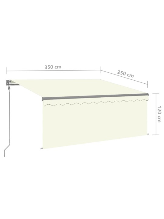 Automaattisesti kelautuva markiisi verhoilla 3,5x2,5 m kerma